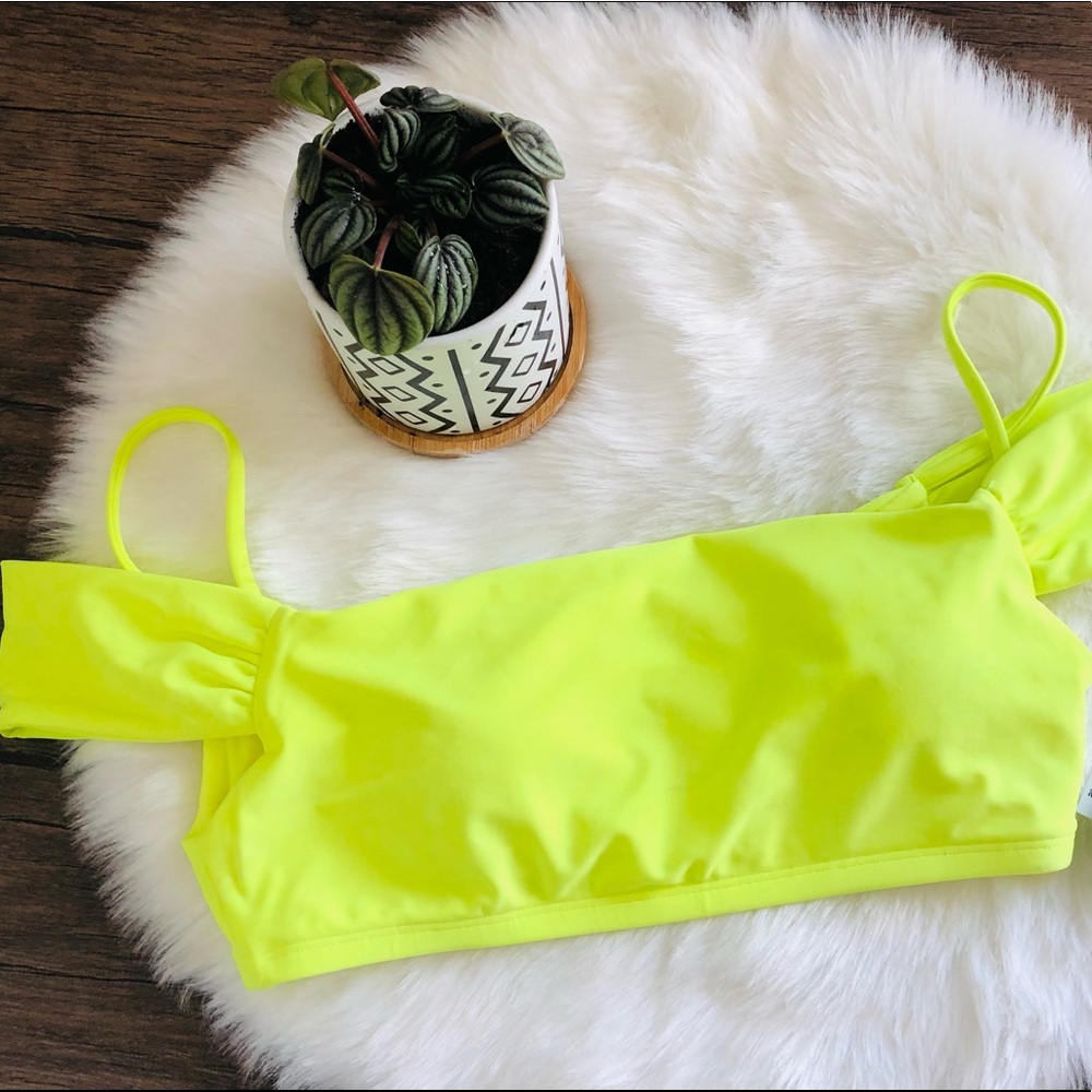 Body Glove Neon Yellow Bikini Top - Off The Shoulder, Size S - Like New!